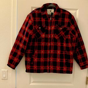 Wenven Men’s Flannel Jacket Zip Up Fleece Sherpa Heavy Lined Shirt